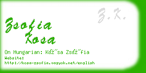 zsofia kosa business card